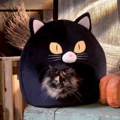 Croci Halloween Cuccetta Tricky Black Cat 42 X 35 X 42 Cm -Forniture Per Gatti croci corbeille chat noir 3
