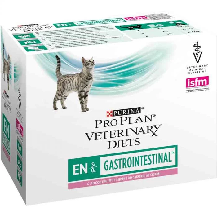 Purina Proplan PPVD Feline Gastro Intestinal EN Bustine Salmone 10 X 85 G 1 Purina Proplan PPVD Feline Gastro Intestinal EN Bustine Salmone 10 X 85 G